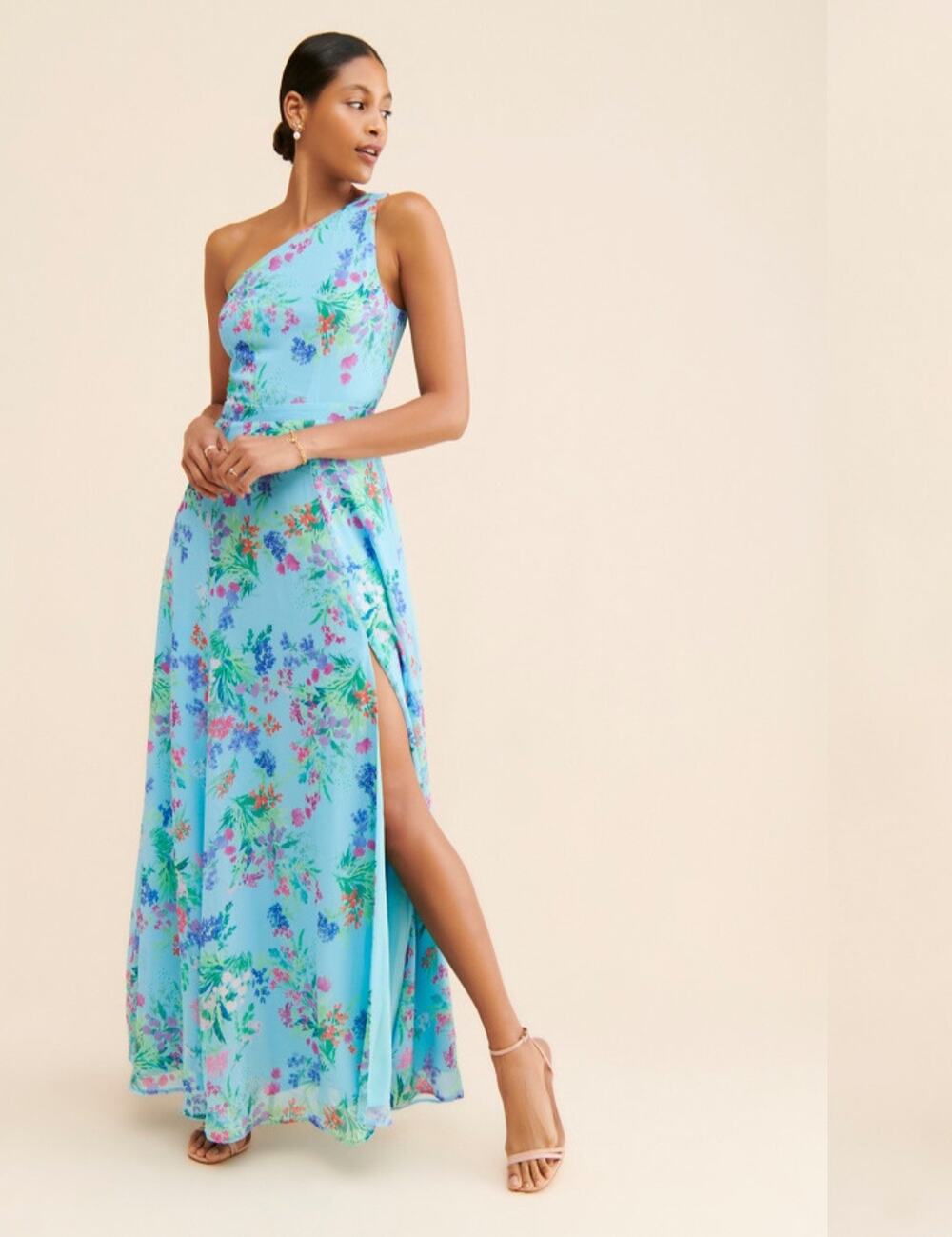 YUMI KIM Blue Marta Maxi Dress Love Field Blue Wedding Guest Dress NWT Size XS